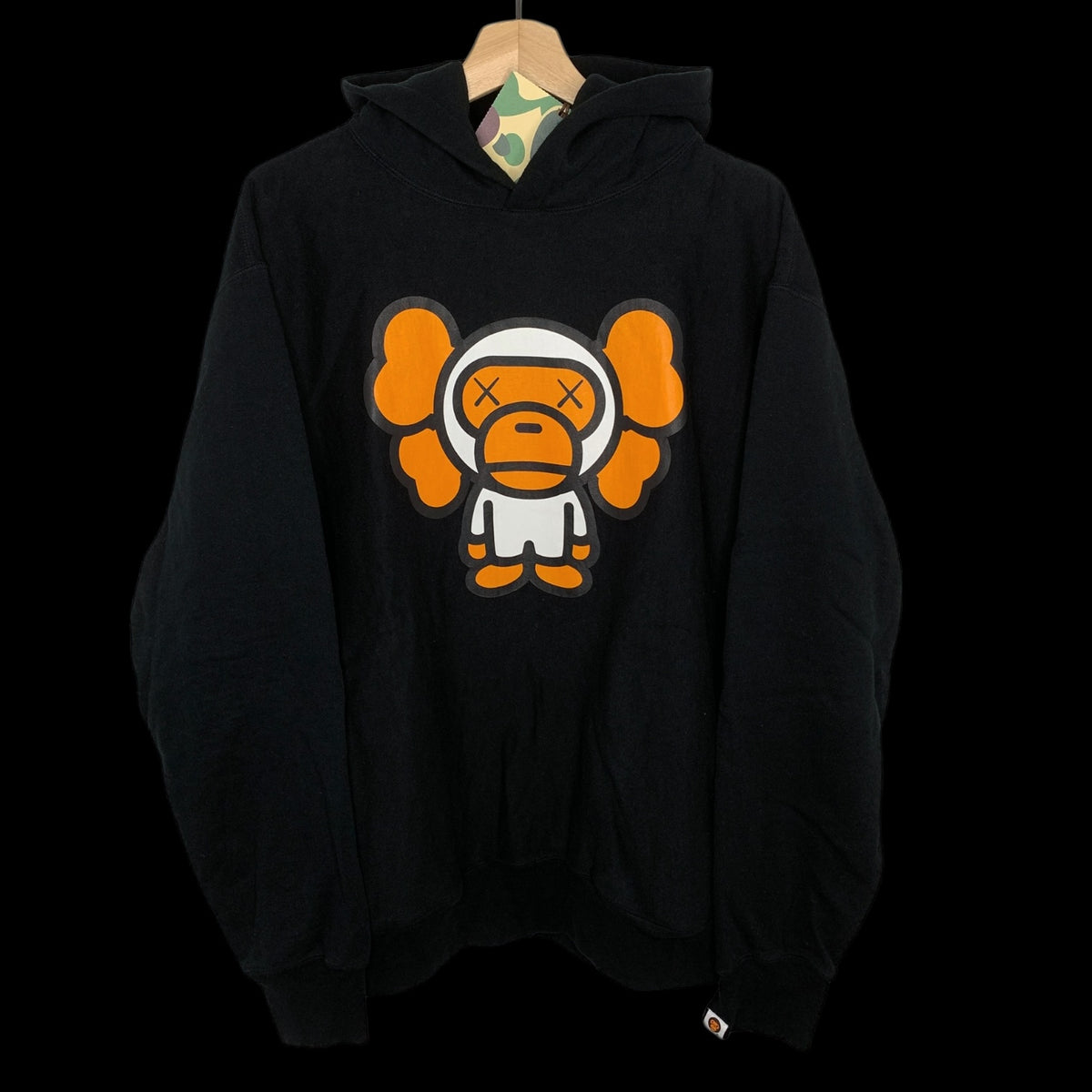 DS!] BAPE x KAWS | Baby Milo Pullover Hoodie (Black/Orange) | L