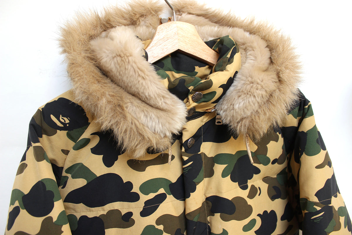 BAPE | OG 1st Camo Fur-Hooded Down Jacket (Yellow) | M – PISSCHILD 
