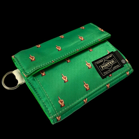 UNDERCOVER x PORTER | 2017 FUCK U Finger Tri-Fold Wallet (Green)