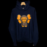 BAPE x KAWS | Baby Milo Pullover Hoodie (Navy/Orange) | M