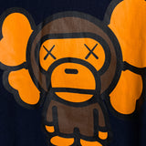 BAPE x KAWS | Baby Milo Pullover Hoodie (Navy/Orange) | M