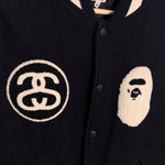 BAPE x STUSSY | Survival Of The Fittest Varsity Jacket (Black) | M