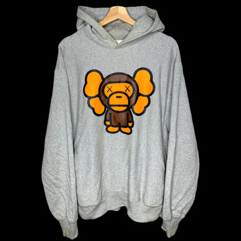 BAPE x KAWS | Baby Milo Pullover Hoodie (Gray/Orange) | L