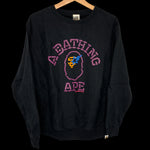 BAPE | Neon College Logo Crewneck Sweatshirt | M