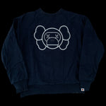 BAPE x KAWS | 4 Way Reversible Crewneck Sweatshirt (Navy/Gray) | S