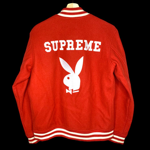 SUPREME x PLAYBOY | 2011 Wool Varsity Jacket (Red) | M