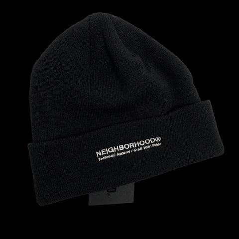 [DS!] NEIGHBORHOOD | ‘22 Embroidered Logo Beanie (Black) | OS