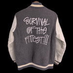 BAPE x STUSSY | Survival Of The Fittest Varsity Jacket (Gray) | M