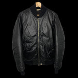 BAPE | Jacquard Camo Lined Leather Bomber Jacket (Black) | M