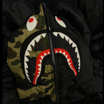 BAPE | Jacquard Camo Shark Full-Zip Bomber Jacket (Black) | L