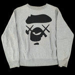 BAPE x KAWS | Big Face Crewneck Sweatshirt (Gray) | M