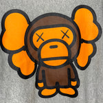 BAPE x KAWS | Baby Milo Pullover Hoodie (Gray/Orange) | L