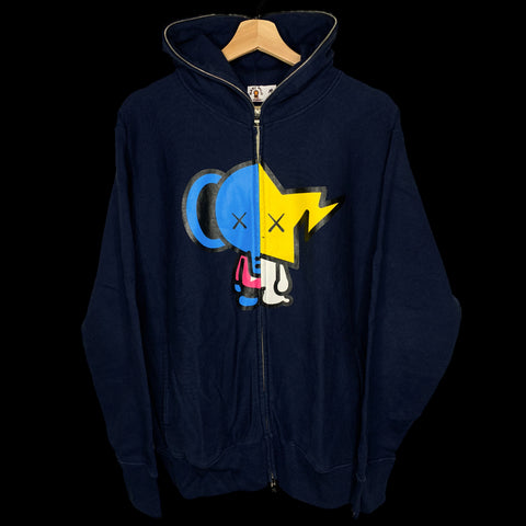 BAPE x KAWS | Baby Milo/Elephant Full Zip Hoodie (Navy) [#1] | M