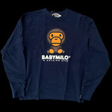 [DS] BAPE | Sitting Baby Milo Crewneck Sweatshirt (Navy) | L