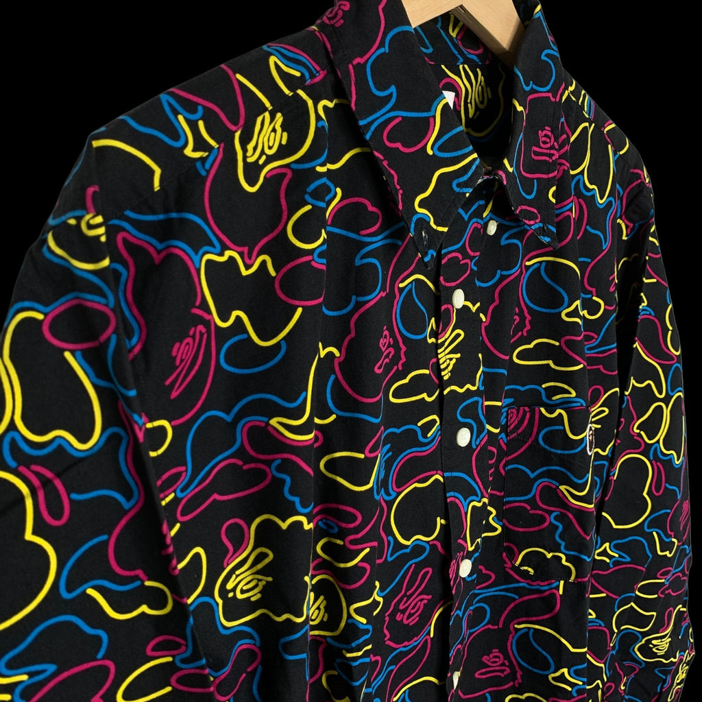 BAPE | OG Neon Camo Long Sleeve Button-Down Shirt BAPE | OG Neon Camo Long Sleeve Button-Down Shirt