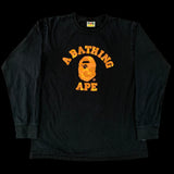 BAPE | Color Camo College Logo L/S Tee (Black/Orange) | XL