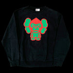 BAPE x KAWS | Baby Milo Crewneck Sweatshirt (Black/Green) | M