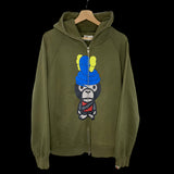 BAPE x KAWS | Bendy Milo Full-Zip Hoodie (Olive) | M