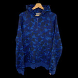 BAPE | Flame Camo Zip Hoodie (Blue) | L