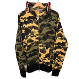 [DS!] BAPE | Split 1st Camo Full-Zip Shark Hoodie (Green/Yellow) | L