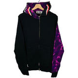 [DS!] BAPE | Half Color Camo Sleeve Full-Zip Shark Hoodie (Purple) | L