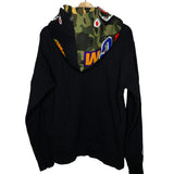 [DS!] BAPE | Double Hood Full-Zip Shark Hoodie (Black) | L