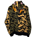 [DS!] BAPE | Split 1st Camo Full-Zip Shark Hoodie (Green/Yellow) | L