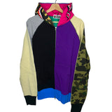 [DS!] BAPE | Crazy Color Block Full-Zip Shark Hoodie | L