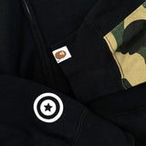 BAPE | Velcro WGM Half Camo Full-Zip Shark Hoodie (Black) | L