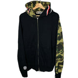 BAPE | Velcro WGM Half Camo Full-Zip Shark Hoodie (Black) | L