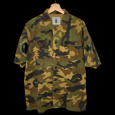 BAPE | OG Woodland Camo Footsoldier Shirt | L