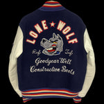 WHITESVILLE | "LONE WOLF" Varsity Jacket (Navy) | 38 (M~L)