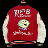 WHITESVILLE | "KING 8 CASINO" Varsity Jacket (Red) | 38 (M~L)