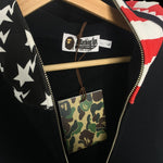 [DS!] BAPE | Sta Flag Full-Zip Shark Hoodie (Black) | L