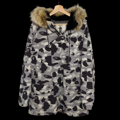 BAPE | OG Fur Hooded Snow Camo N-3B Jacket | M (Fits L~XL)