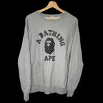 BAPE | OG Swarovski College Logo Crewneck Sweatshirt (Gray) | M