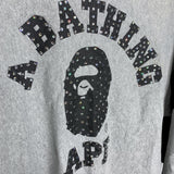 BAPE | OG Swarovski College Logo Crewneck Sweatshirt (Gray) | M