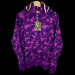 [DS!] BAPE | 2009 Fire Camo Full Zip Shark Hoodie (Purple) | M