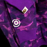 [DS!] BAPE | 2009 Fire Camo Full Zip Shark Hoodie (Purple) | M