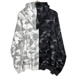 BAPE | OG Split Camo Full Zip Hoodie (Black/White) | L